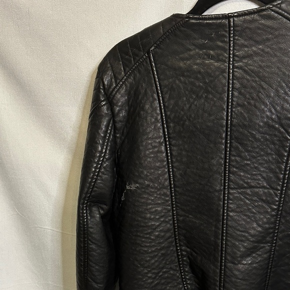 Calvin Klein Black Leather Biker Jacket - Picture 16 of 16
